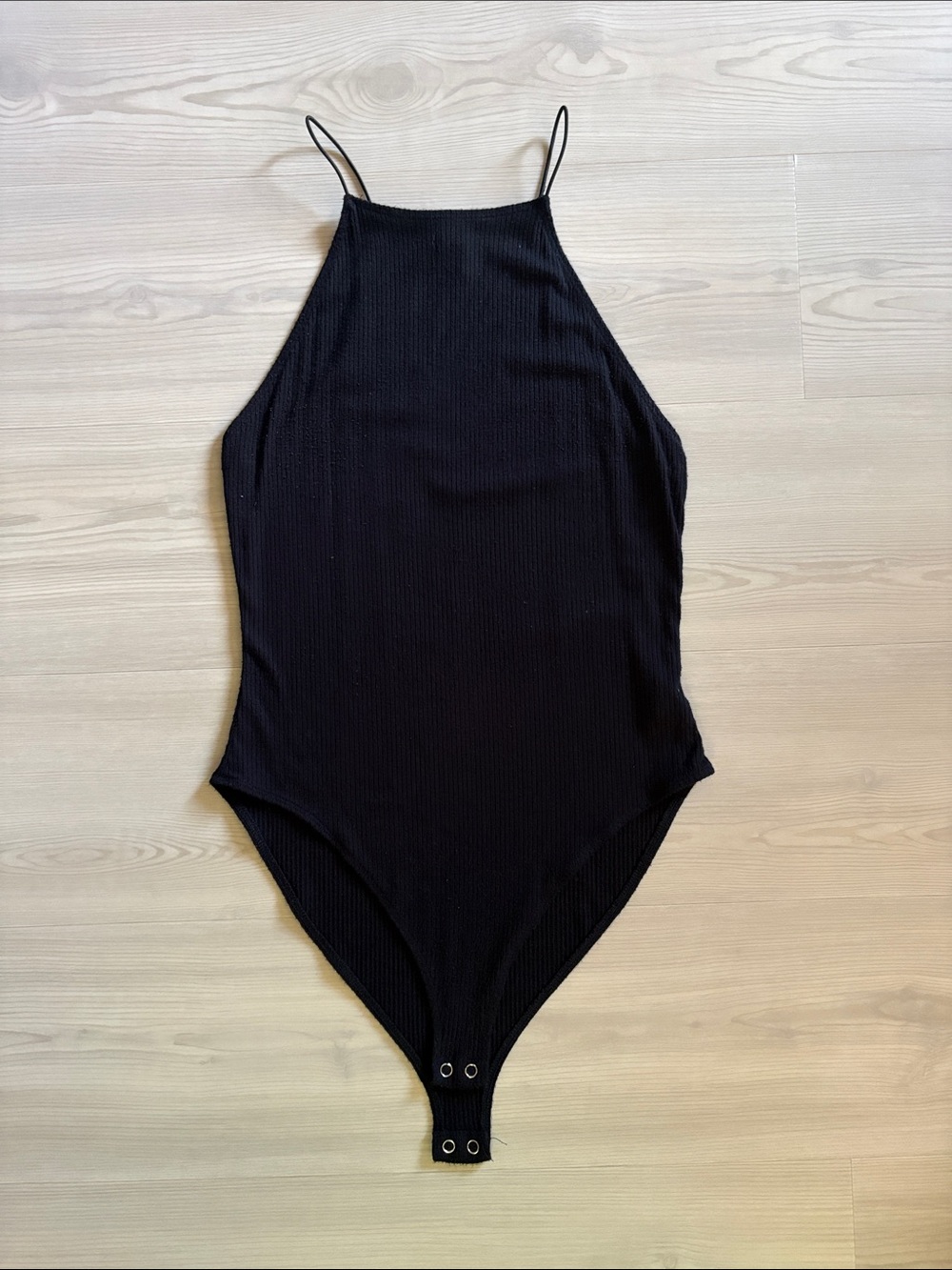 Forever 21 Black Ribbed Halter-Style Kids Bodysuit